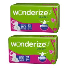 Wonderize Ultra Dry XL Size Sanitary Napkins - Pack Of 2, 60 Pads