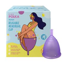 Polka Reusable Menstrual Cup Upto 20 ml For Normal Flow With Reusable Pouch, Medium