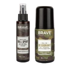 Brave Essentials Sweat Stop Ball Spray, 100ml & Men's Roll On Deodorant, 50ml