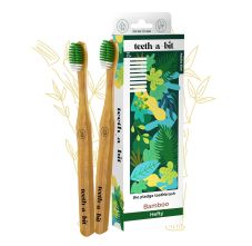 The Pledge Bamboo Anti-Plaque Toothbrush For Adults With Hefty Handle - Medium