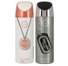 Armaf Tag-Him for Men & Tag-Her for Women Perfume Deodorant Body Spray, 200ml Each