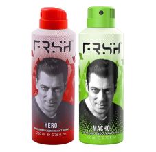 Frsh Macho &  Hero Deodorant Body Spray, 200ml Each