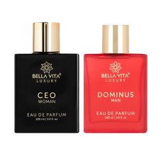 Bella Vita Organic Luxury CEO for Woman & Organic Luxury Dominus For Men Eau De Parfum, 100ml Each