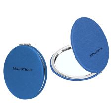 Majestique Professional Pocket Makeup Mirror - Blue, 1Pc