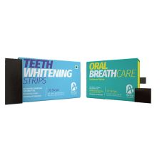 Tooth Whitening Strips With Activated Charcoal And Coconut Oil + Oral Care Breath Strips With Menthol For Men And Women