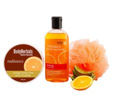 BodyHerbals Lightening Kit - Orange Body Polisher & Body Wash, Combo