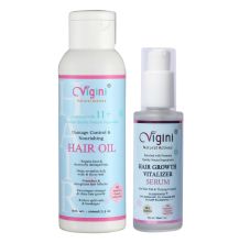 Damage Control & Nourishing Hair Oil + Hair Growth Vitalizer Serum Enriched With Premium Quality Natural Ingredients