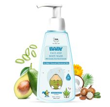 Baby Face And Body Wash With Coconut, Aloe Vera & Avocado | Suitable for 0-10 years