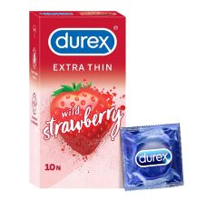 Durex Extra Thin Wild Strawberry Condoms,10 Pieces