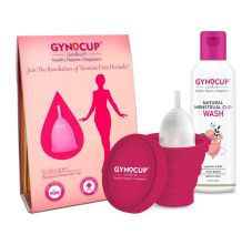 Menstrual Cup For Women | Transparent + Menstrual Cup Sterilizer Container + Menstrual cup Wash
