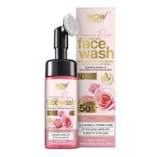 WOW Skin Science Himalayan Rose Foaming Face Wash with Built-in Face Brush, 150ml