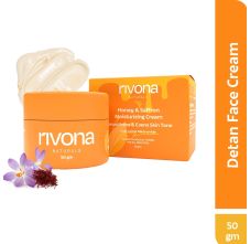 Rivona Naturals Honey & Saffron Face Cream with Kojic Acid for Even Skin tone | Moisturizes, Detans and reduces spots | 50gm