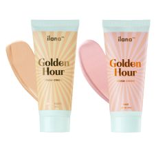 Ilana Golden Hour, Shimmering Makeup Primer + Strobe Cream - Rose, 50ml Each