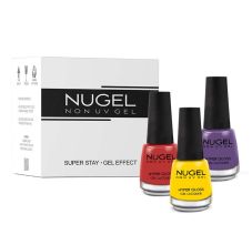 NUGEL 3 In 1 Combo 01 Quick Dry Gel Finish Nail Paint - Back To Disco, Nail Kit, 39ml