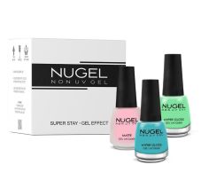 NUGEL 3 In 1 Combo 08 Quick Dry Gel Finish Nail Paint - Neon Lights, Nail Kit, 39ml