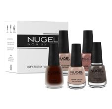 NUGEL 5 In 1 Combo 27 Quick Dry Gel Finish Nail Paint - Chocolate Collection, Nail Kit, 65ml