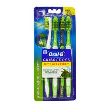 Oral-B Crisscross Toothbrush with Neem Extract - Soft - Buy 2 Get 2 Free, Assorted