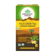 Organic India Tulsi Green Tea Lemon Ginger 25 Tea Bags