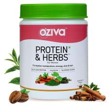 OZiva Protein & Herbs Women, with Multivitamins for Better Metabolism, Skin & Hair, Cafe Mocha, 500gm