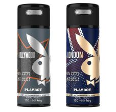 Playboy Hollywood + London Deo New Combo Set - Pack of 2 Men, 300ml