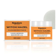 Rejusure Witch Hazel Cleansing Pads Cleanse & Refreshes, Removes Dirt & Oil, 50 Pads