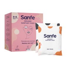Sanfe Bamboo Sanitary Pads, Combo Pack (6 Day Pads + 6 Night Pads)