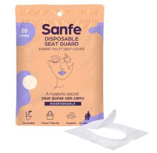 Sanfe Seat Guard - Disposable, Biodegradable Toilet Seat Cover (Paper) - 20 units - No direct contact with unhygienic public toilet seat