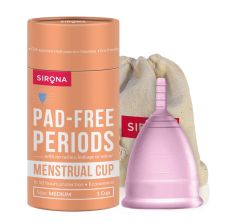Sirona Reusable Menstrual Cup with FDA Compliant Medical Grade Silicone, Medium