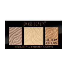 Swiss Beauty Ultra Glow Highlight And Bronzer Palette - 2, 12gm