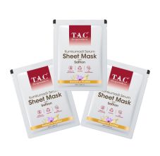 T.A.C - The Ayurveda Co. Kumkumadi Serum Sheet Mask for Golden Glow - Pack of 3, 20ml