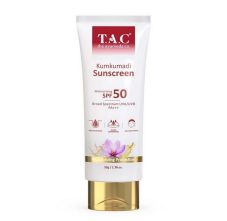 T.A.C - The Ayurveda Co. Kumkumadi Sunscreen SPF 50, UVA/UVB PA+++, 50gm