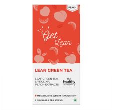 The Healthy Company Peach - Lean Green Tea, 7 Reusable Tea Sticks, 14gm