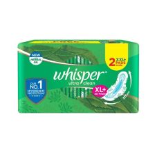 Whisper Sanitary Pads - Extra Large Plus, Ultra Clean, 30 pcs