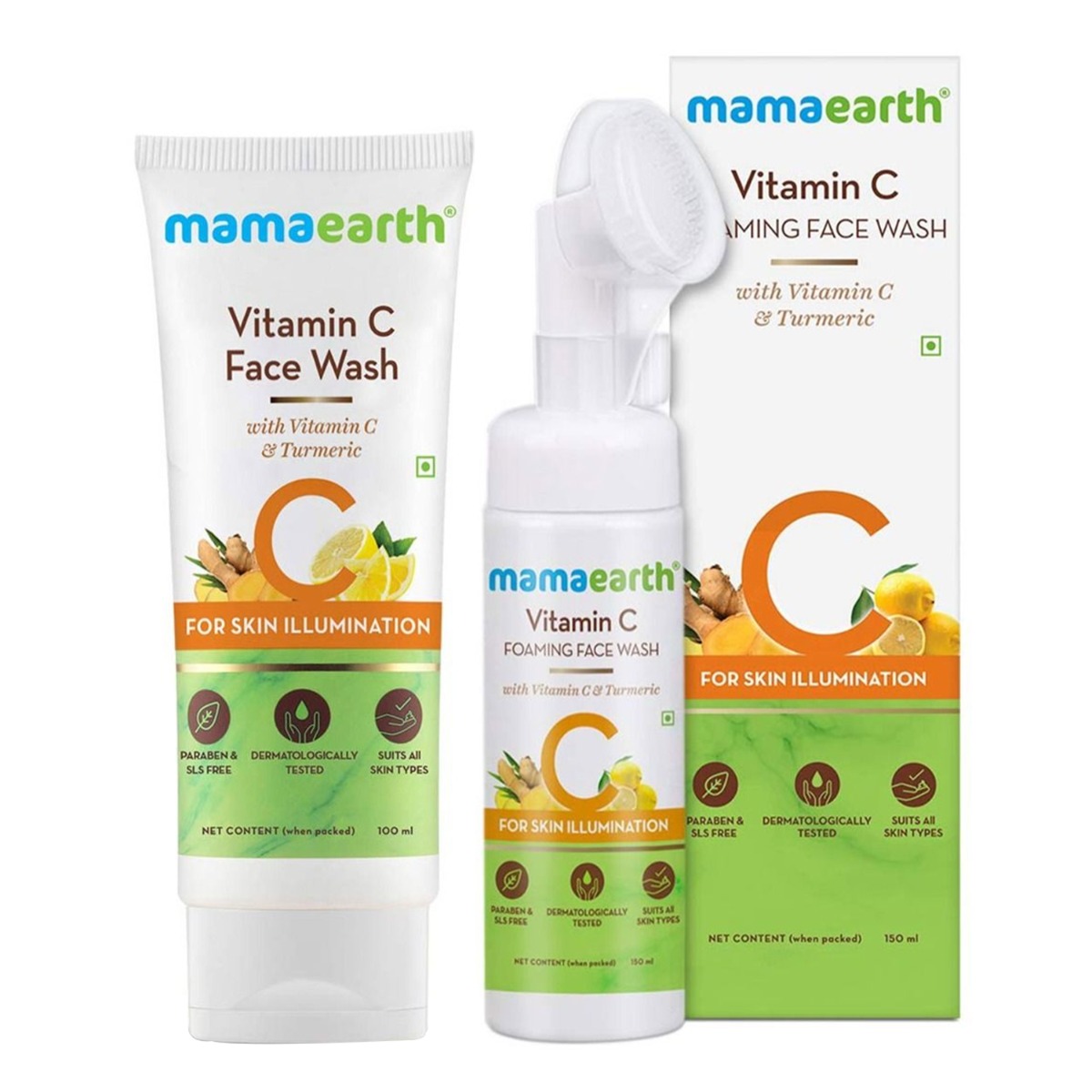 Mamaearth Vitamin C Foaming Face Wash, 150ml & Vitamin C Face Wash, 100ml