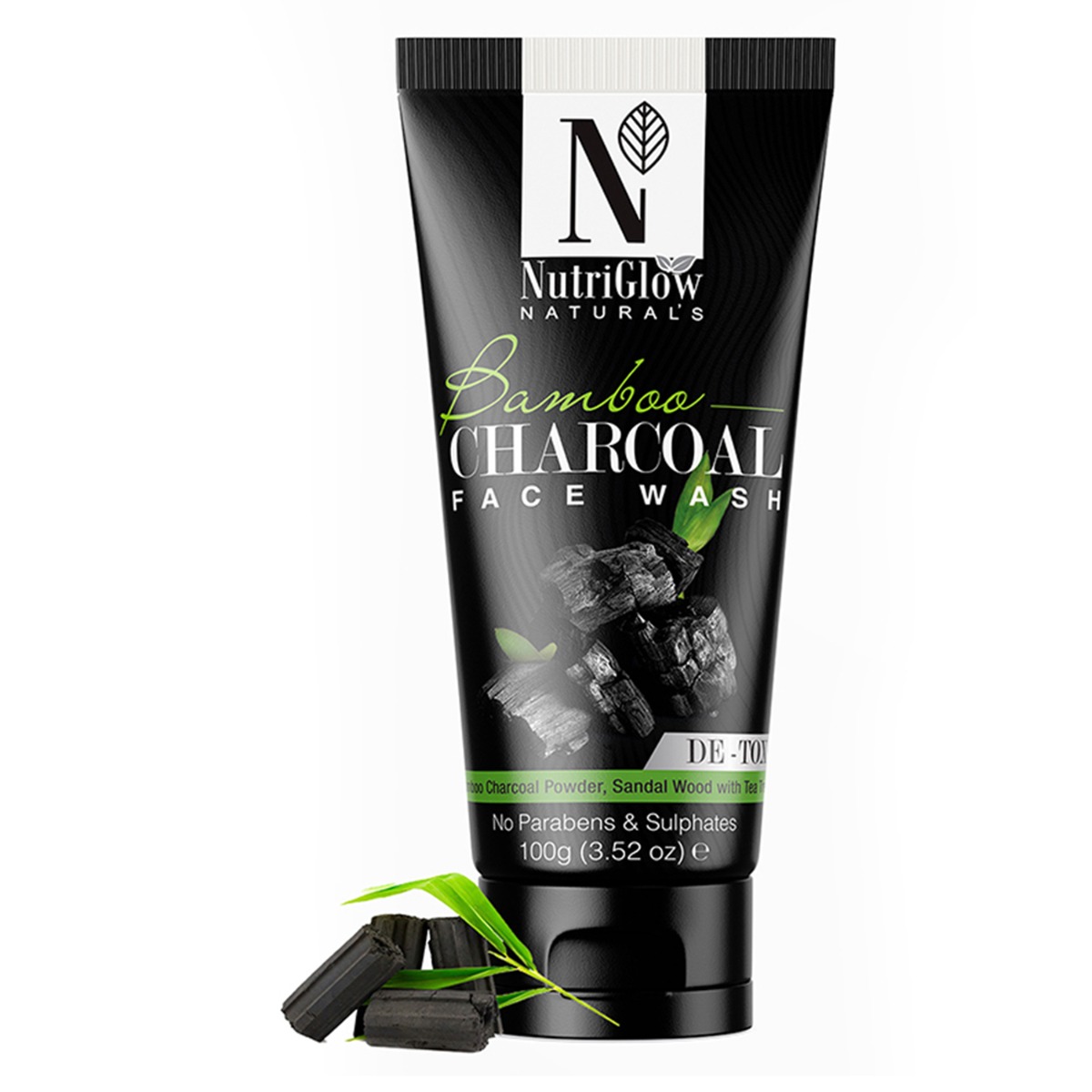 NutriGlow Natural's Bamboo Charcoal Face Wash With Sandalwood And Tea Tree, 100gm