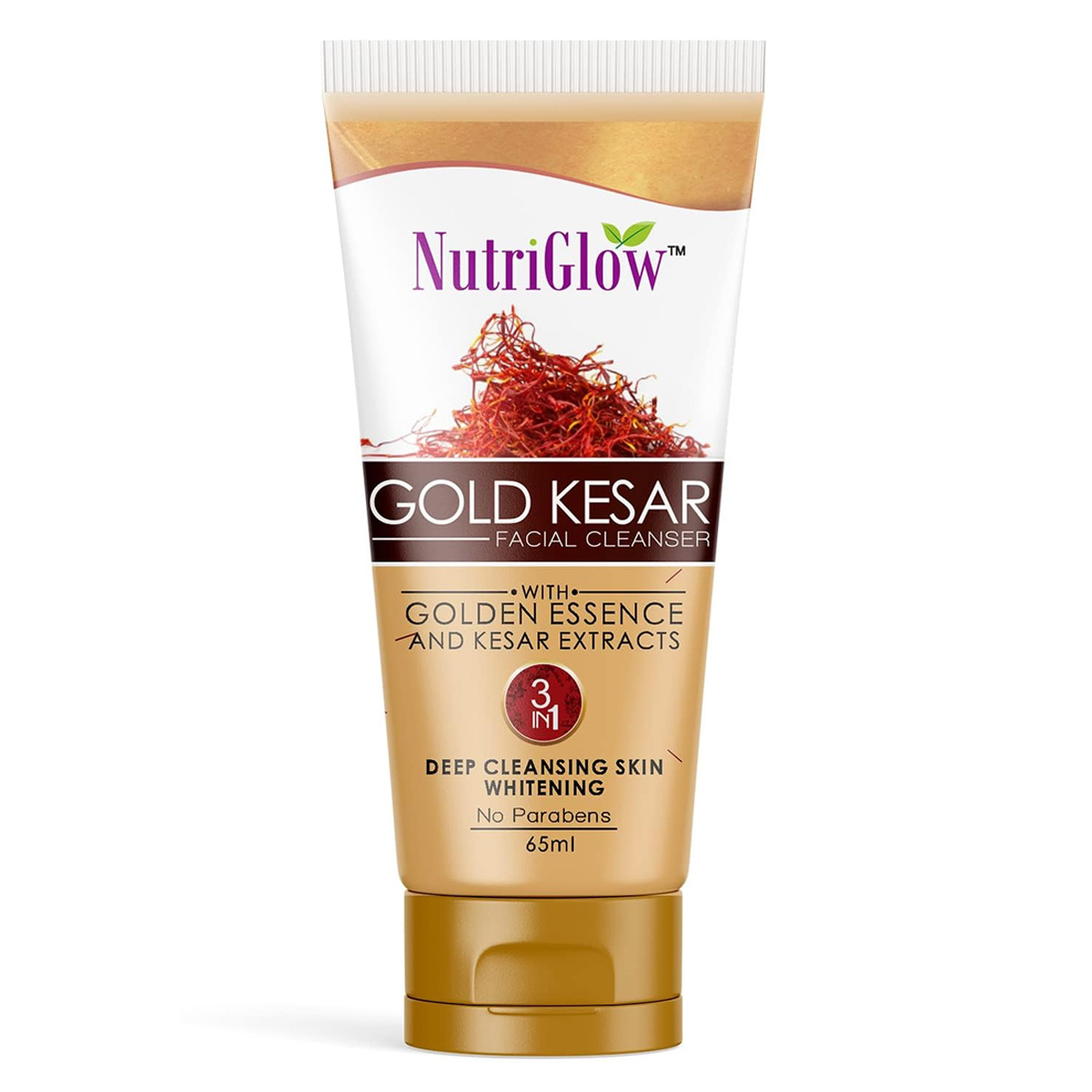 NutriGlow Gold Kesar Face Cleanser With Golden Essence & Kesar Extracts, 65ml