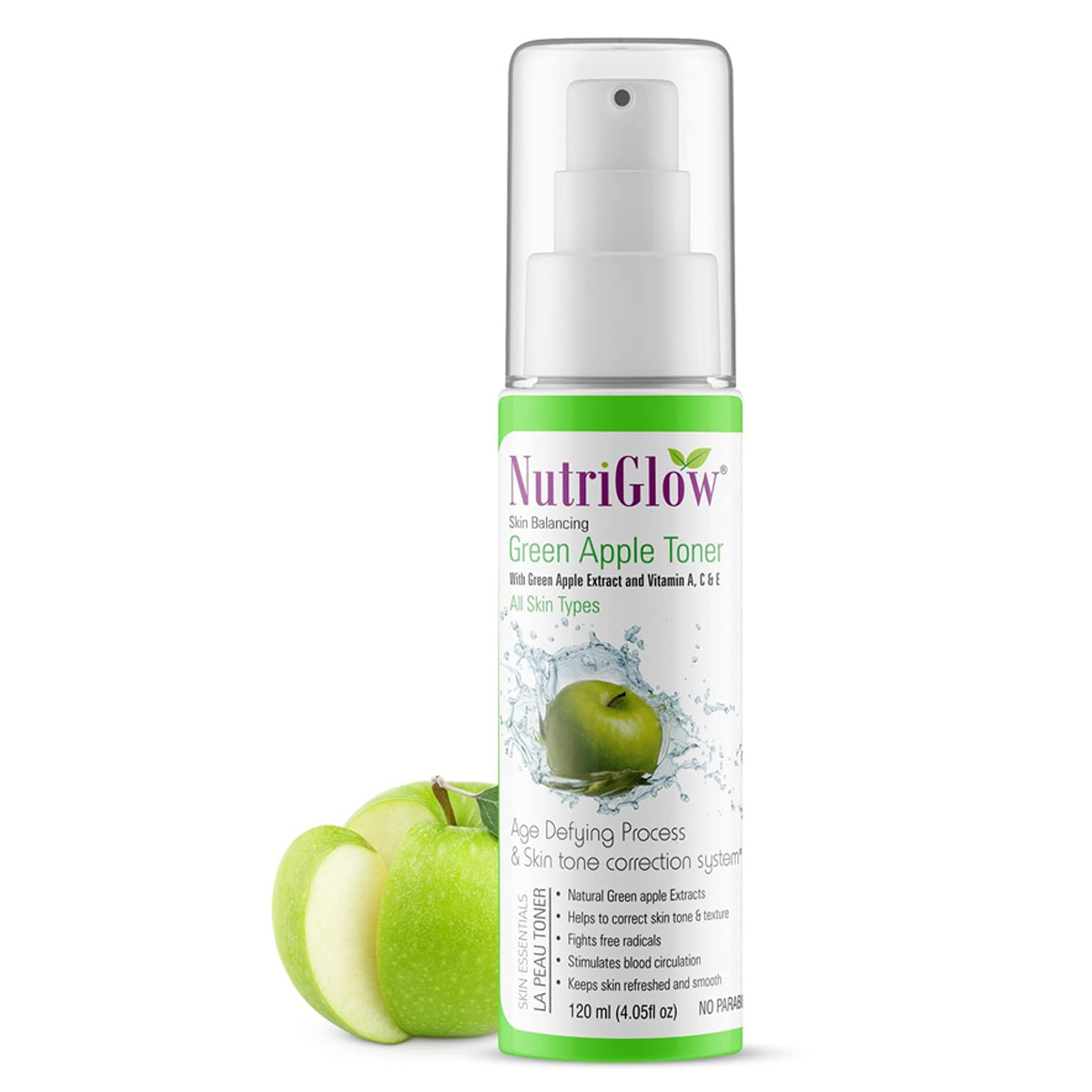 NutriGlow Skin Balancing Green Apple Toner, 120ml