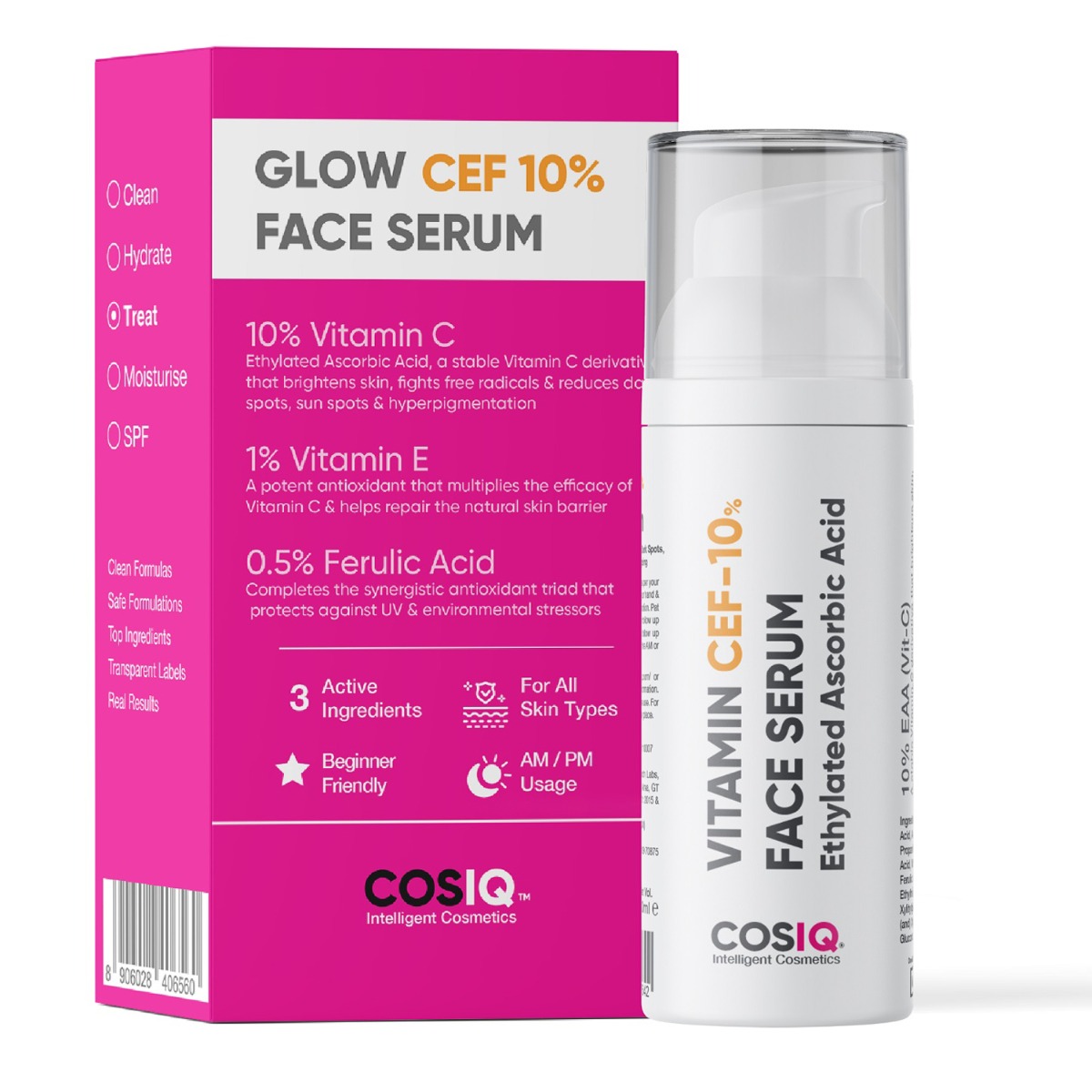 Cos-IQ Vitamin CEF-10% Glow Boost Face Serum, 30ml