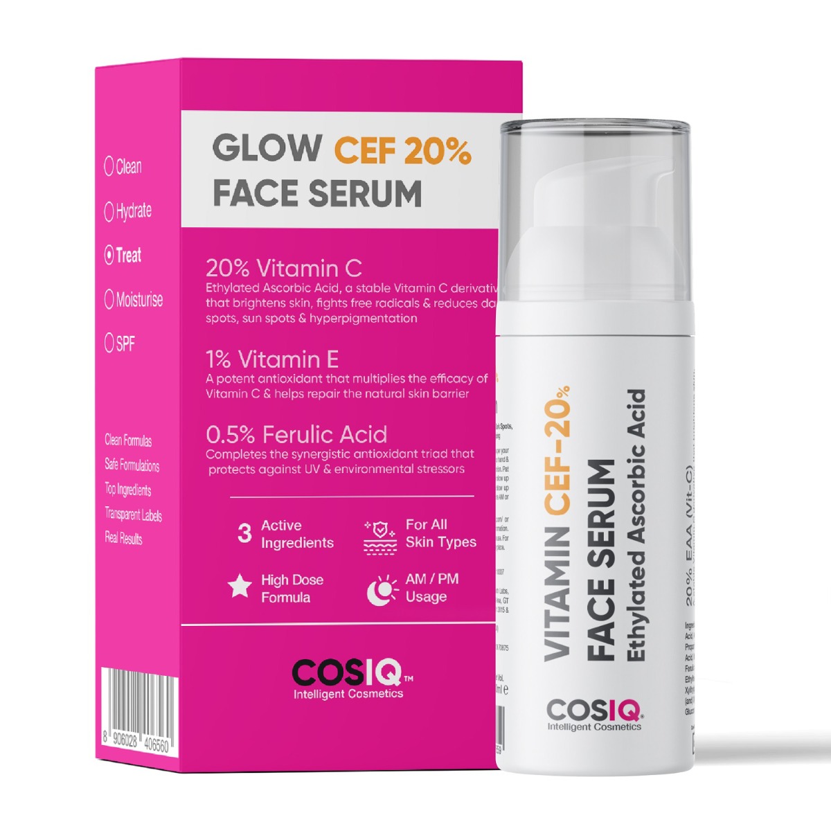 Cos-IQ Vitamin CEF-20% Glow Boost Face Serum, 30ml