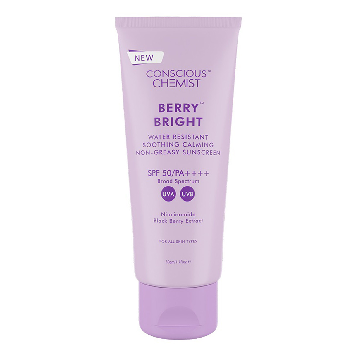 Conscious Chemist Berry Bright Sunscreen With SPF 50 PA ++++, 50gm