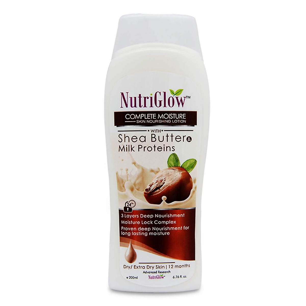 NutriGlow Complete Moisture Skin Nourishing Lotion With Shea Butter & Milk Protein, 200ml