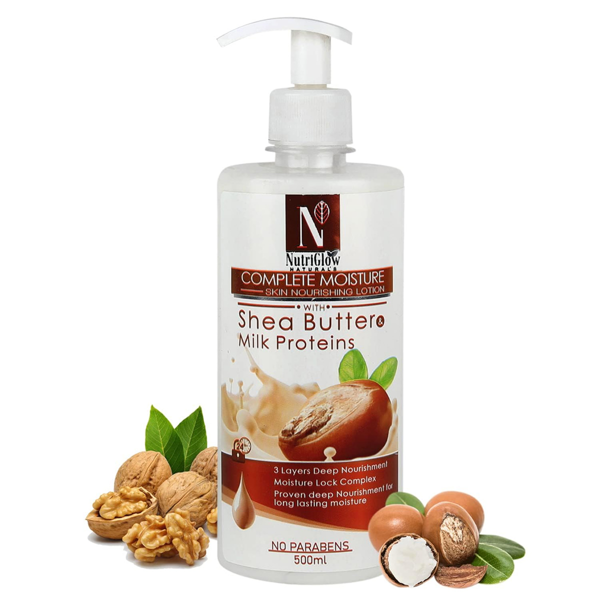 Nutriglow Natural's Complete Moisture Skin Nourishing Lotion With Shea Butter & Milk Proteins, 500ml