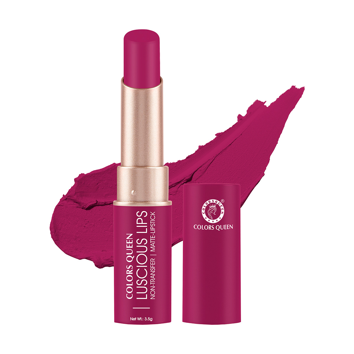 Colors Queen Luscious Lips Non Transfer Matte Lipstick - Maple Magenta, 3.5gm