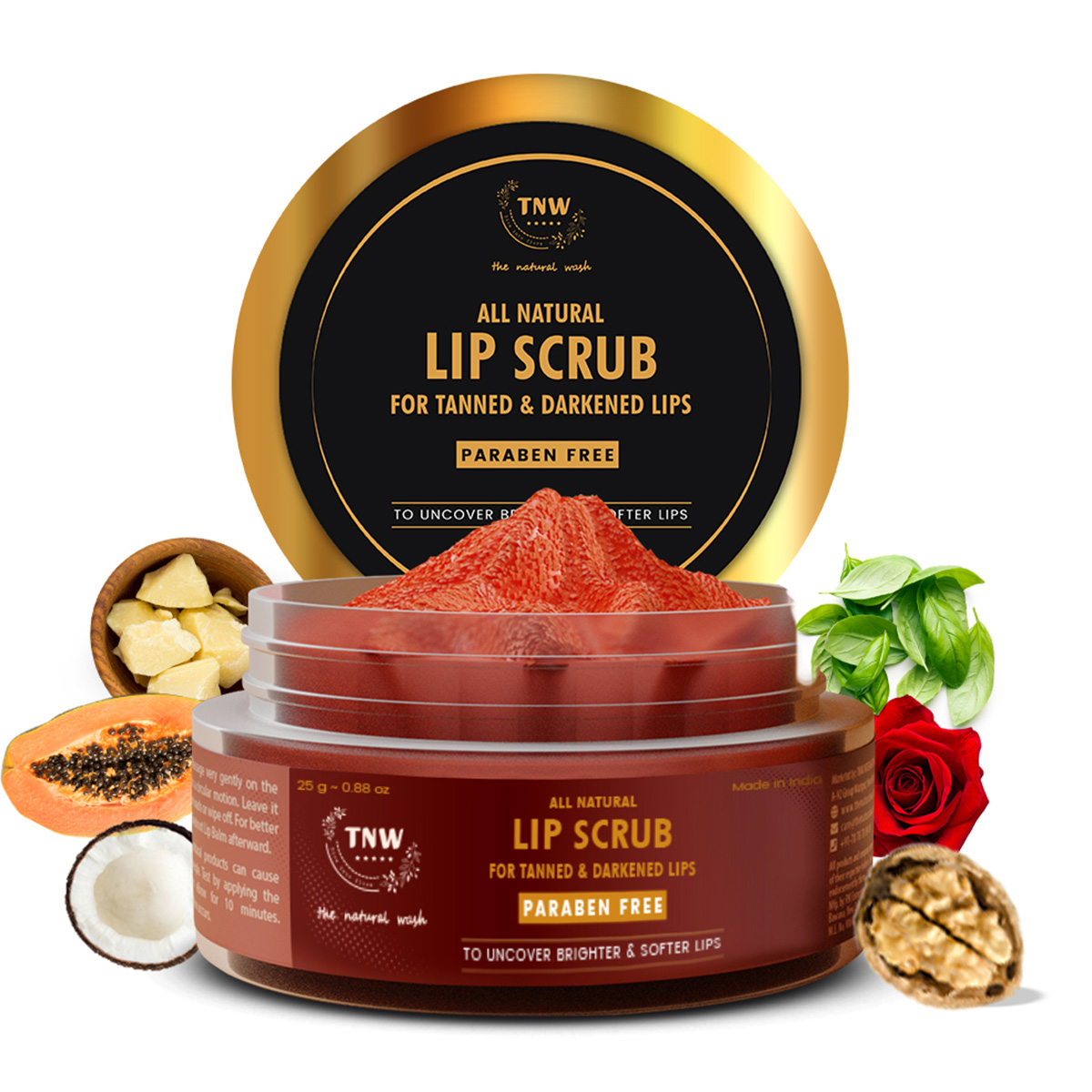 TNW - The Natural Wash Lip Scrub For Tanned & Darkened Lips, 25gm