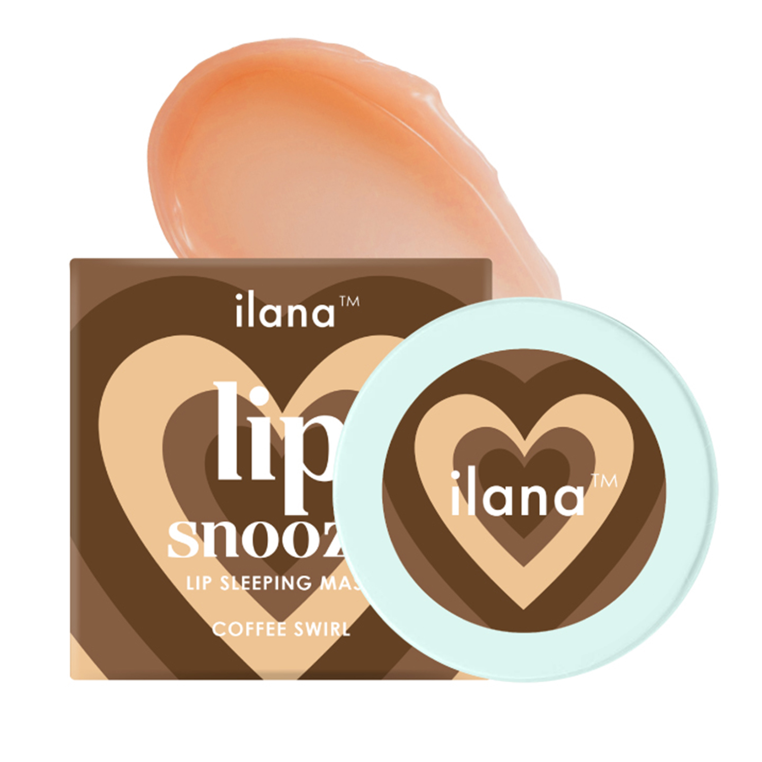 Ilana Lip Snooze - Overnight Healing Vegan Lip Sleeping Mask For Soft Bright Lips, 15gm-Coffee Swirl