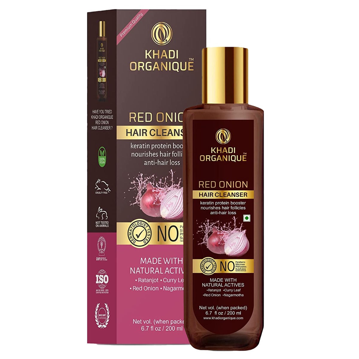 Khadi Organique Red Onion Hair Conditioner With Keratin Protein Booster, 200ml