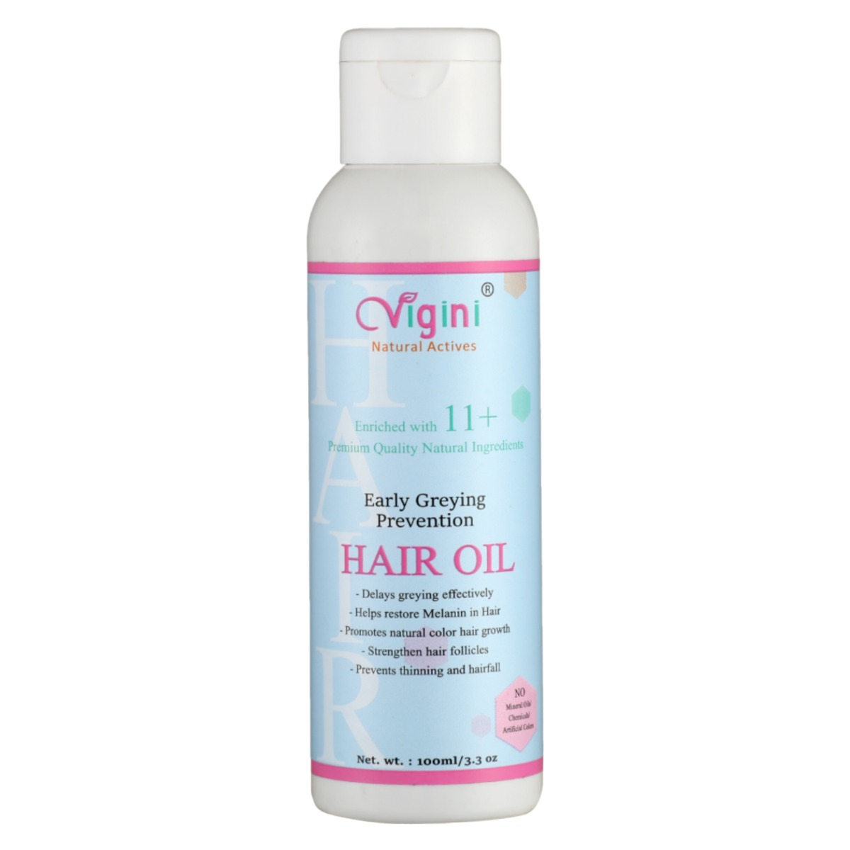 Vigini Anti Fall Grey Premature Early Greying Growth Hair Oil Onion Shikakai Blackseed, 100ml