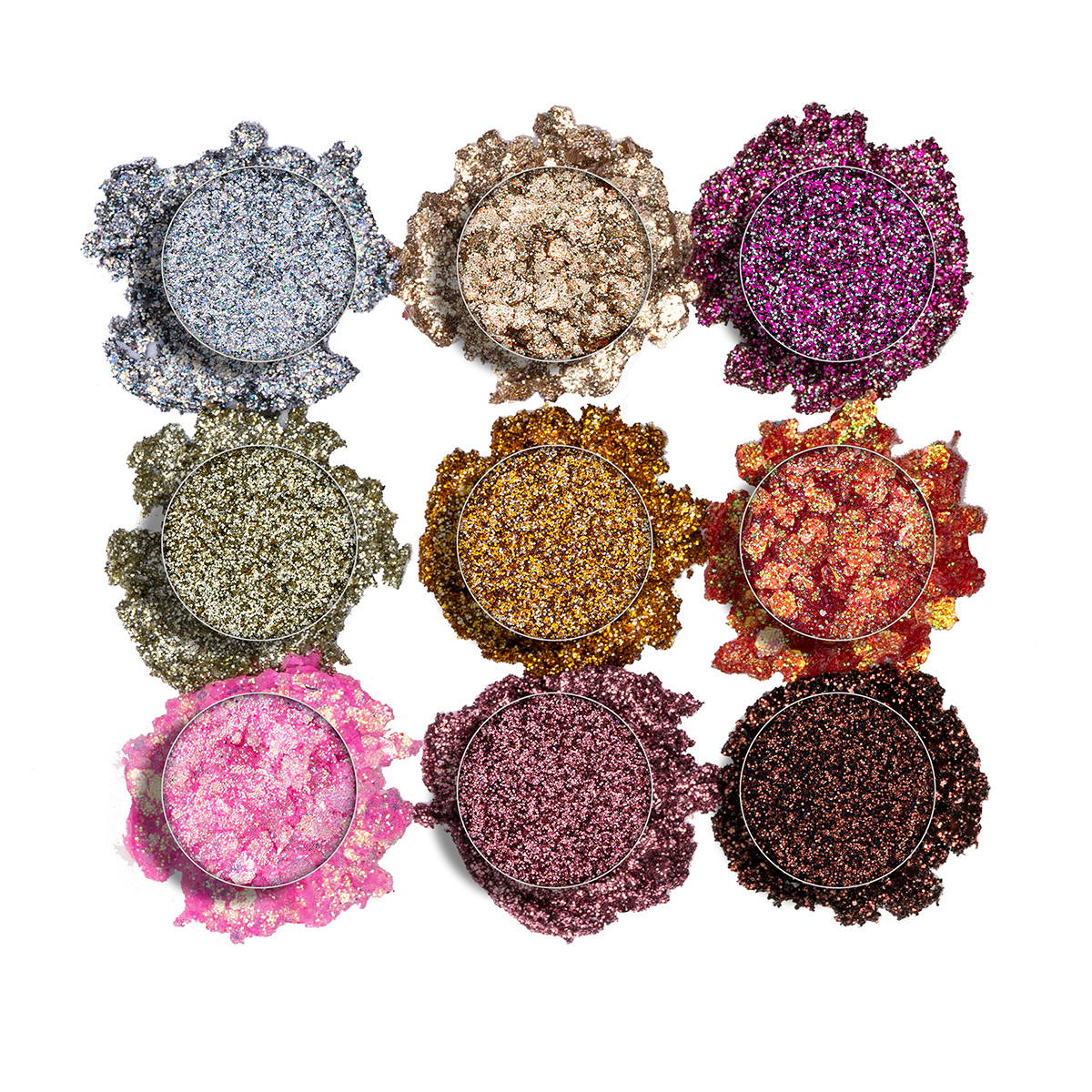 Colors Queen Spotlight Glitter Palette, 9 Shimmery Eyeshades Blendable Eyeshadow - 02, 15gm