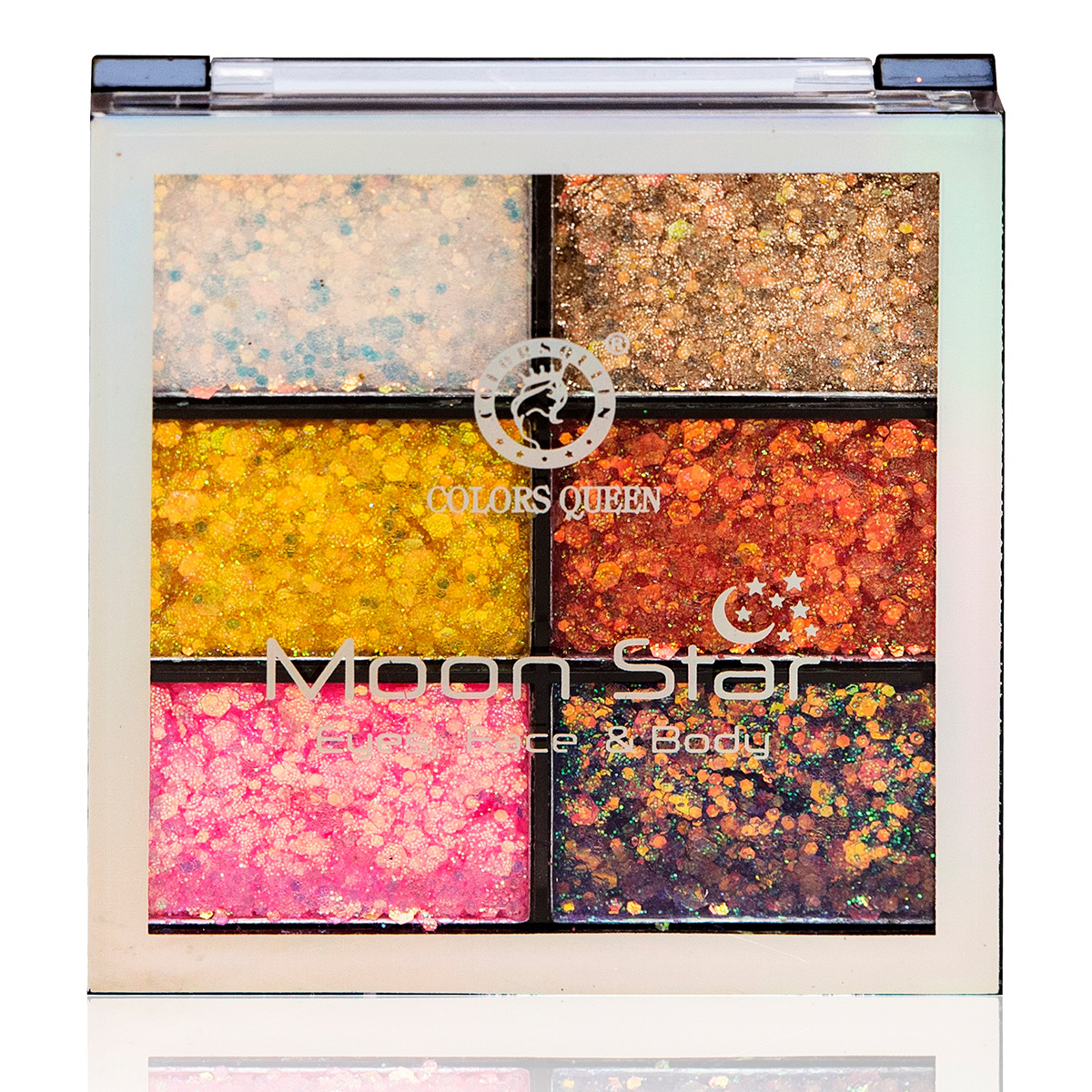 Colors Queen Moon Star Glitter Eyes, Face, & Body Highlighter Shimmery Finish - 03, 15gm