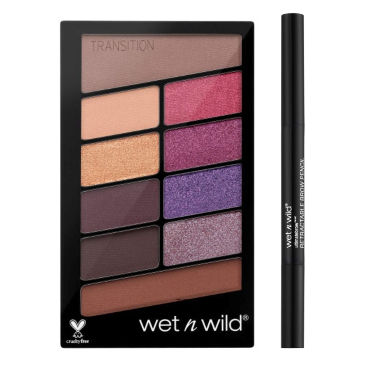 Wet N Wild Color Icon 10 pan palette V.I.Purple & Ultimate brow Retractable pencil - Ash Brown